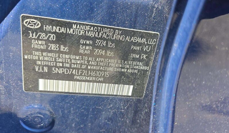 
								Used 2020 HYUNDAI ELANTRA SE Sedan, BLUE 2.0L Gas FWD full									